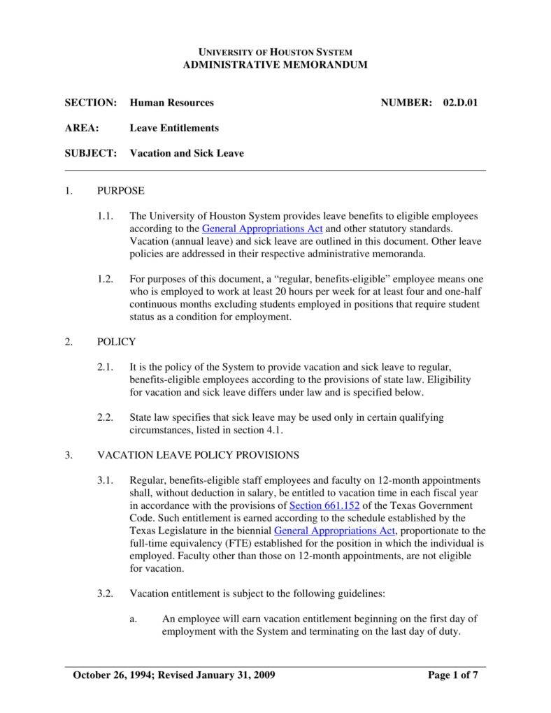 9+ Holiday Vacation Policy Templates PDF