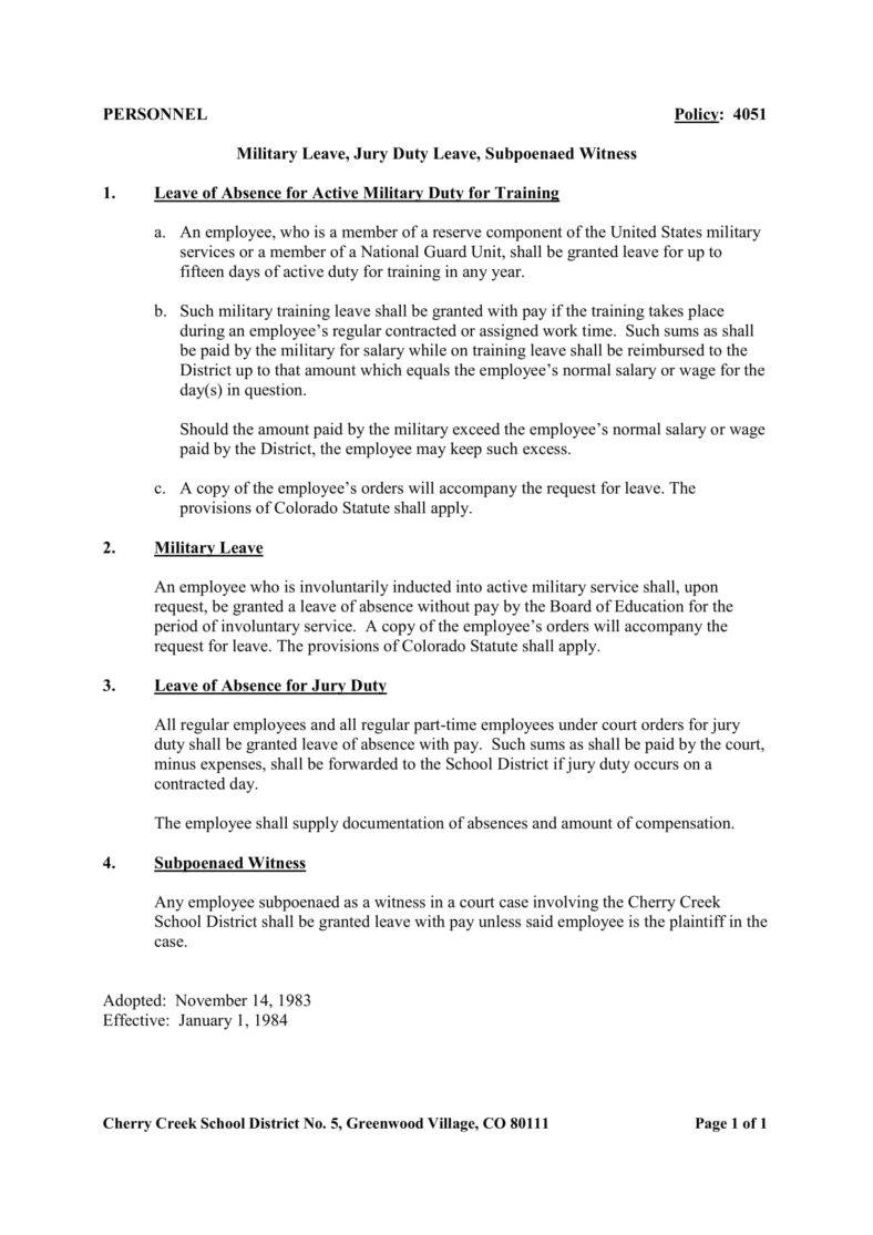 14+ Jury Duty Policy Templates and Leave Guide PDF