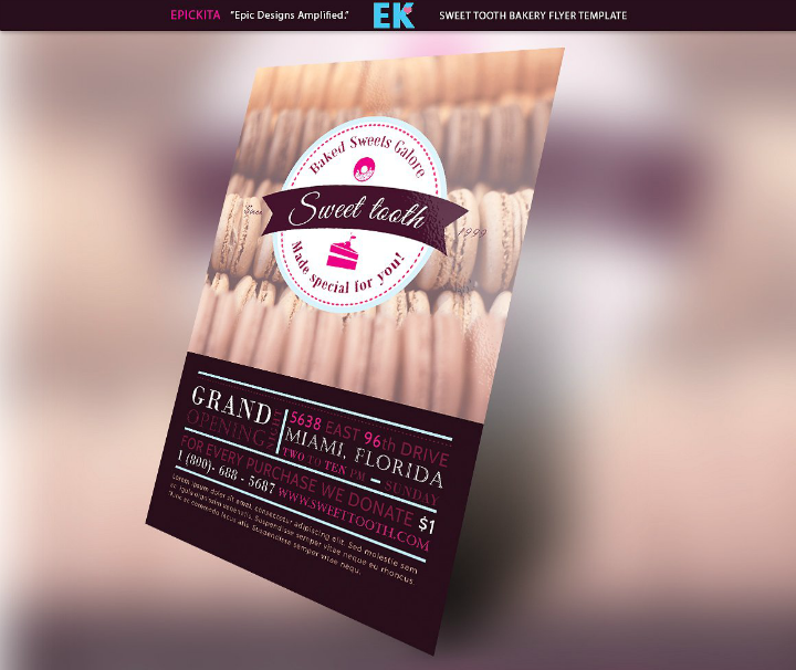 bakery opening fundraising flyer template