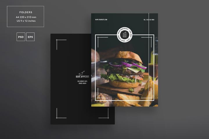 burger house presentation folder template