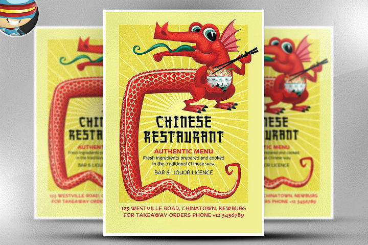 chinese restaurant takeaway flyer template