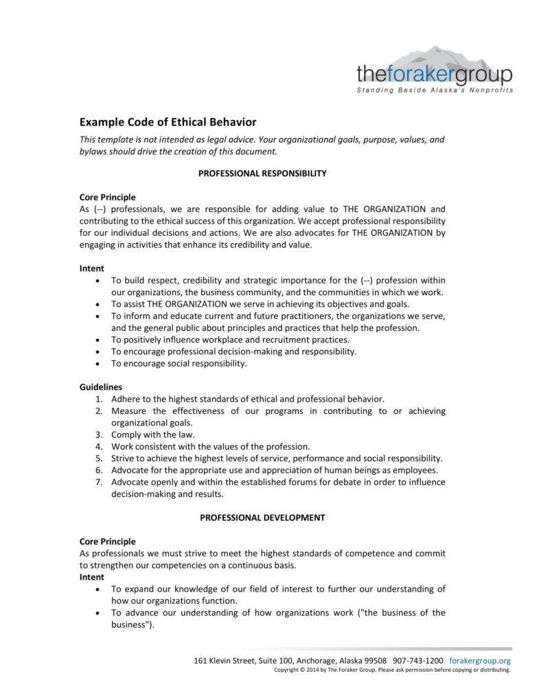 Business Ethics Policy Template