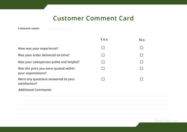 10+ Restaurant Guest Comment Card Designs & Templates - PSD, AI | Free
