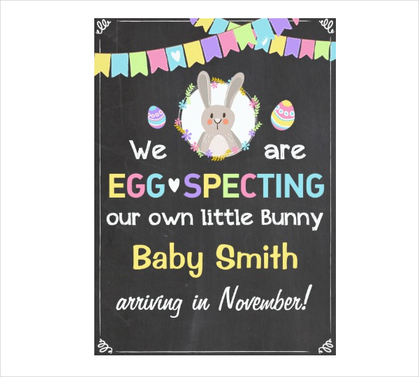 easter bunny pregnancy announcement card