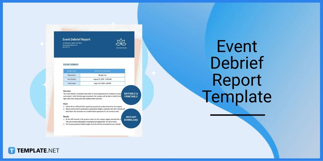 event debrief report template