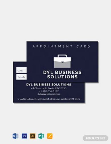 free appointment card template