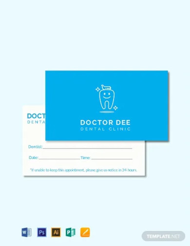 free dentist appointment card template