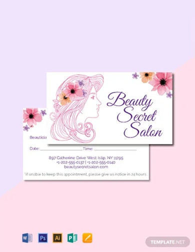 free salon appointment card template