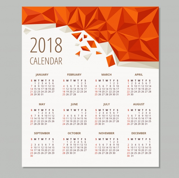 geometric 2018 calendar design1