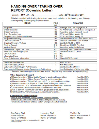 33 Free Handover Report Templates Word PDF