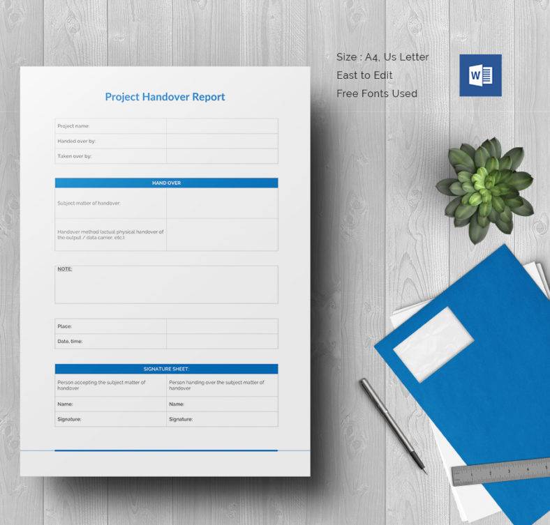 sample handover a project for document Templates Word,  PDF 25  Report Free Handover Free