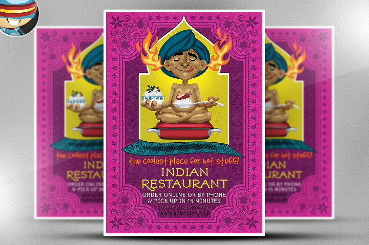 indian restaurant takeaway flyer template