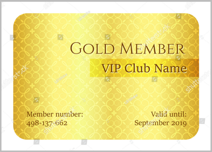luxury gold member club card template