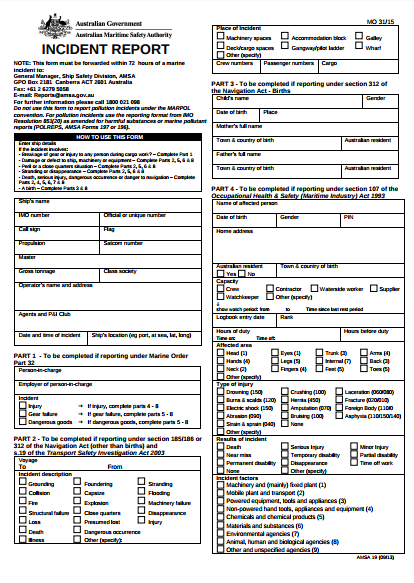 marine incident report