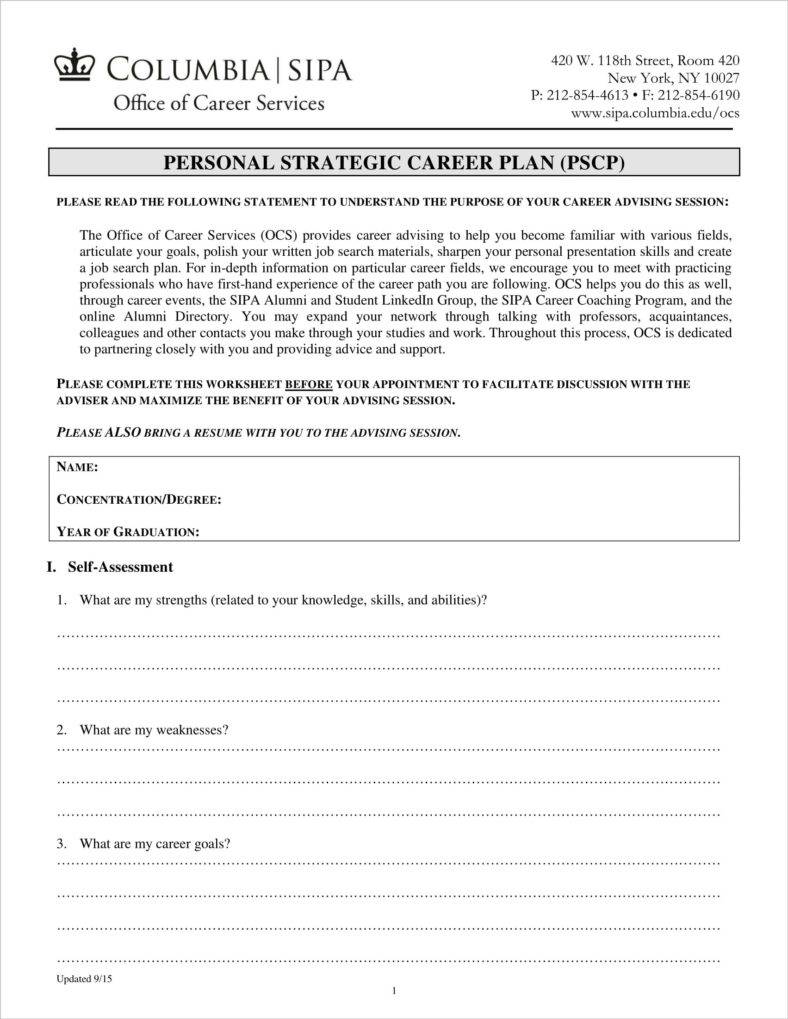 How To Make A Personal Strategic Plans Free Premium Templates