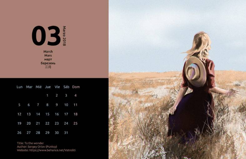 photo calendar design template 788x512
