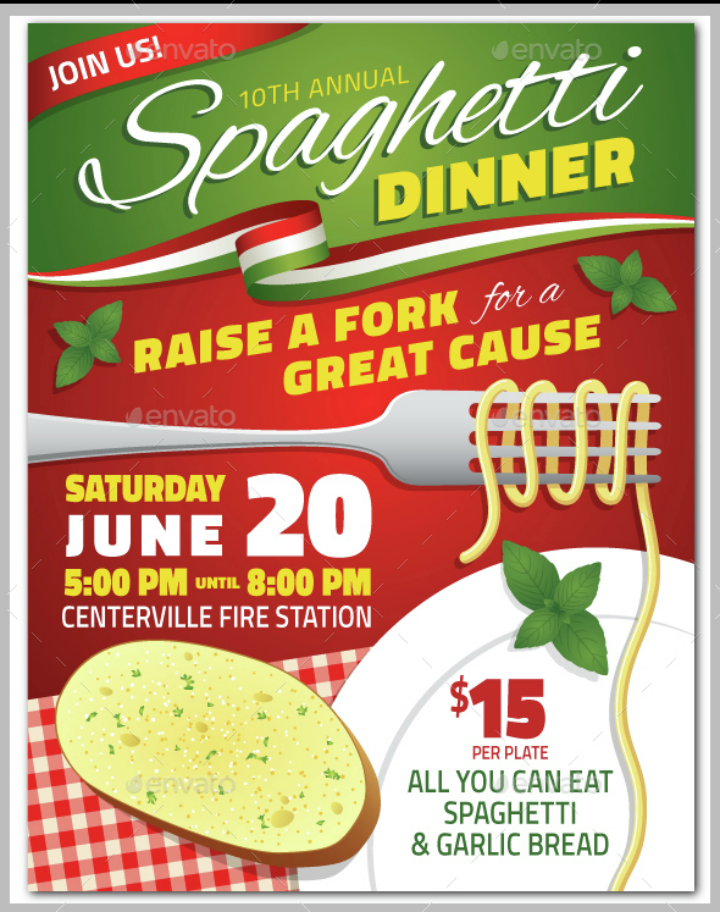 restaurant dinner fundraiser flyer template