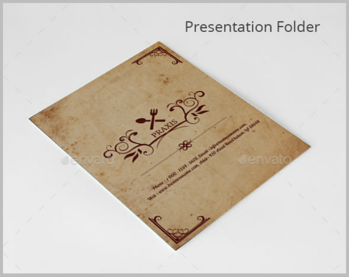 rustic restaurant presentation folder template