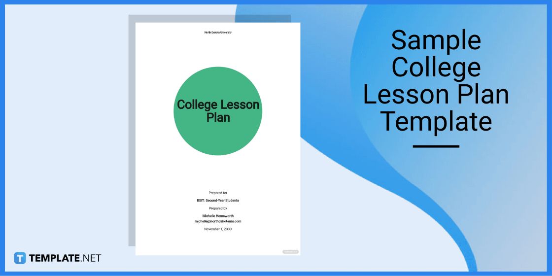 sample college lesson plan template