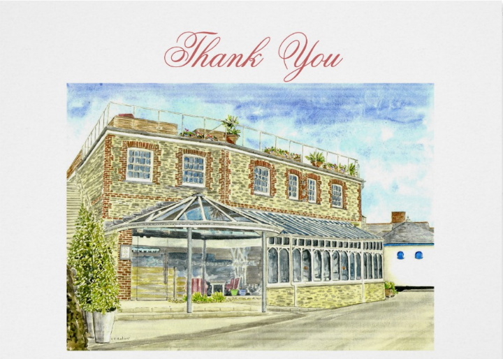 seafood restaurant thank you card template