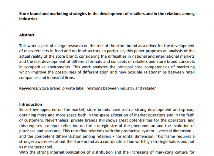 store brand and marketing strategies e