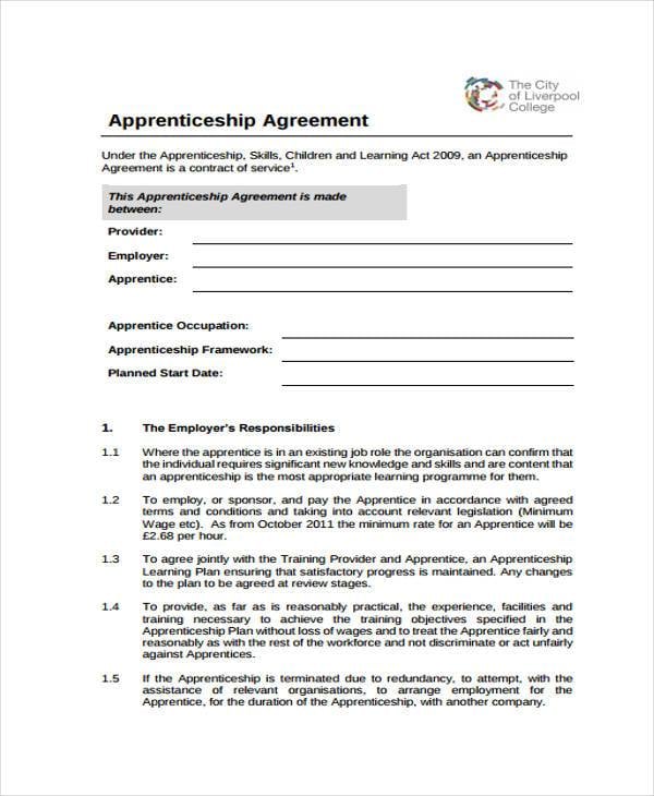 student-apprenticeship-agreement-form-sample