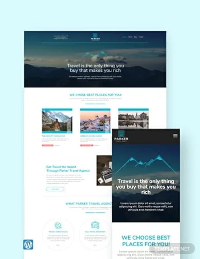 travel agency wordpress theme template