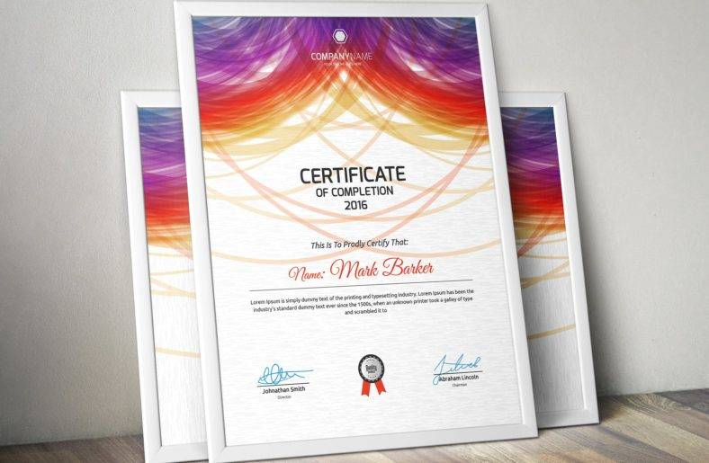 19 Course Completion Certificate Designs And Templates Psd Indesign