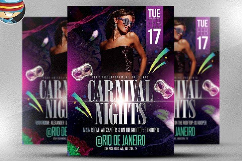 carnival nights flyer template creative market 1  788x