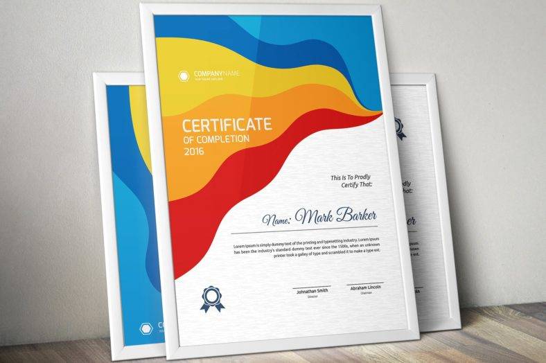 19 Course Completion Certificate Designs And Templates Psd Indesign