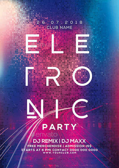 electro party club flyer