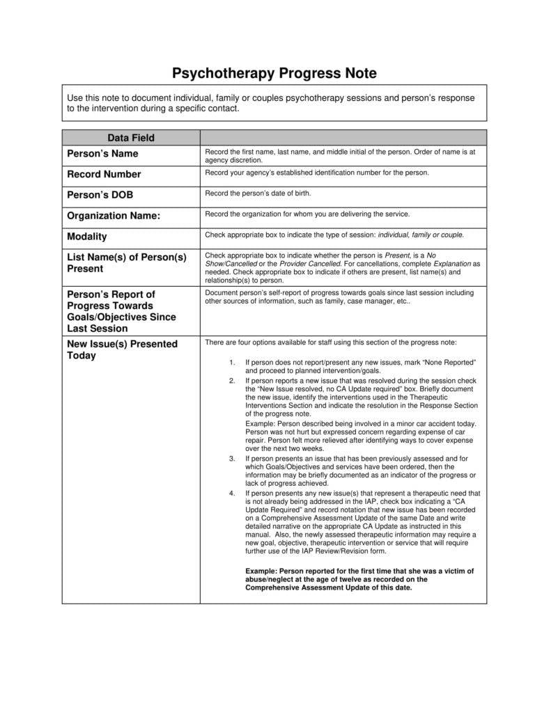 21+ Psychotherapy Note Templates for Good Record-Keeping - PDF Throughout Session Notes Template