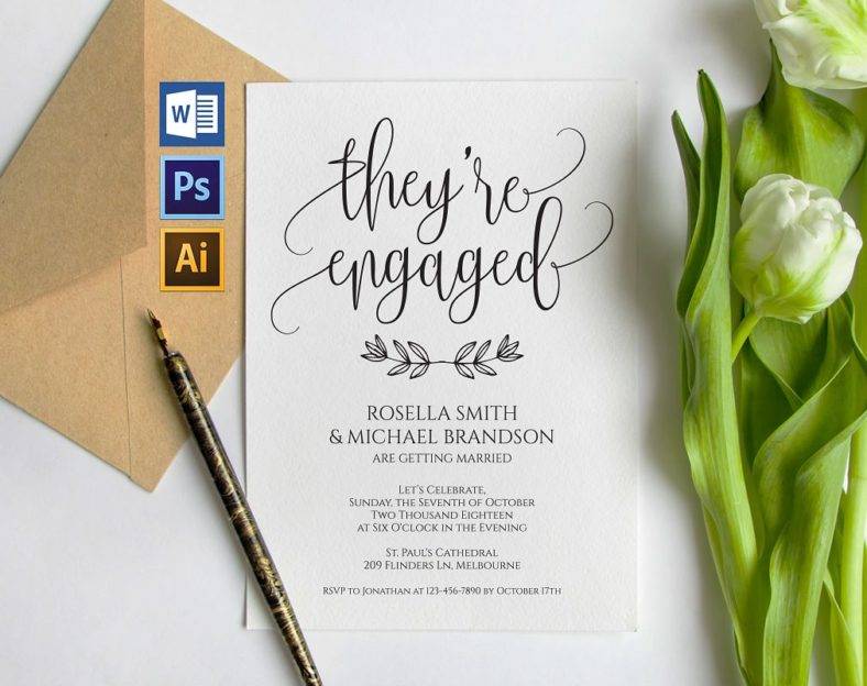 17 Engagement Announcement Card Designs Templates PSD AI Word 