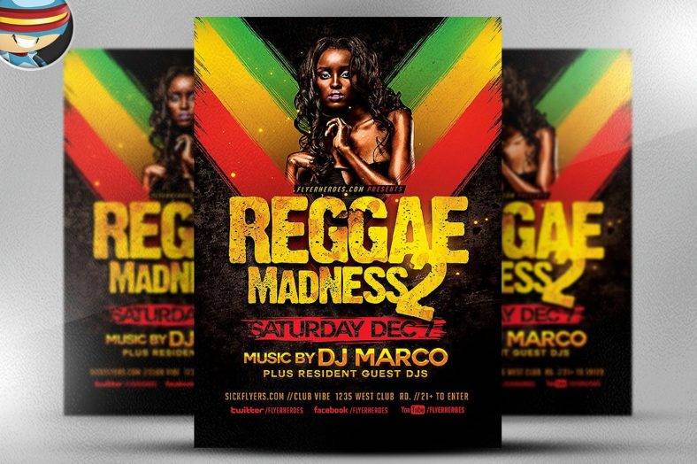 reggae madness flyer template creative market 1  788x