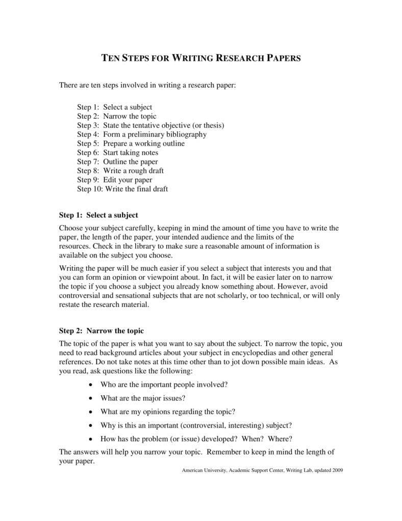 how to write a research paper template