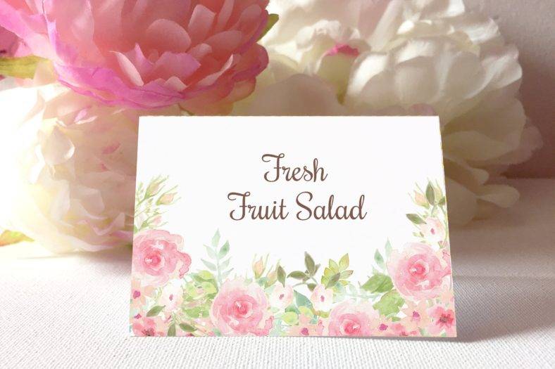 watercolor flowers table cards picture 1  788x