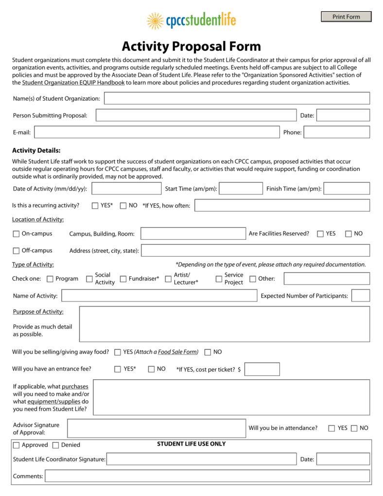 14 Activity Proposal Templates PDF Word