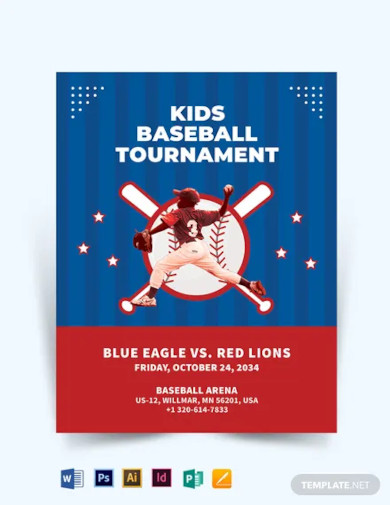 baseball stage for kids flyer template