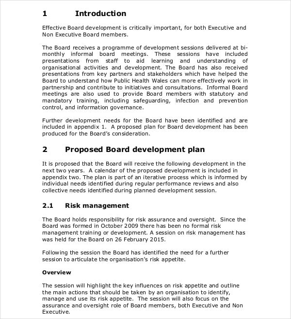 7+ Board Development Plan Templates - PDF