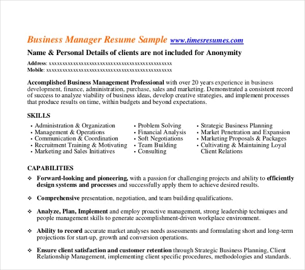 business-manager-resume-