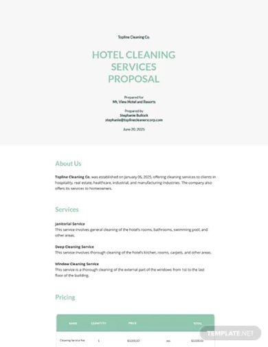 cleaning service proposal letter