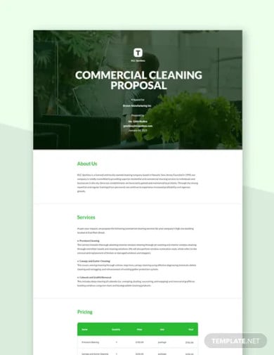 cleaning service proposal template