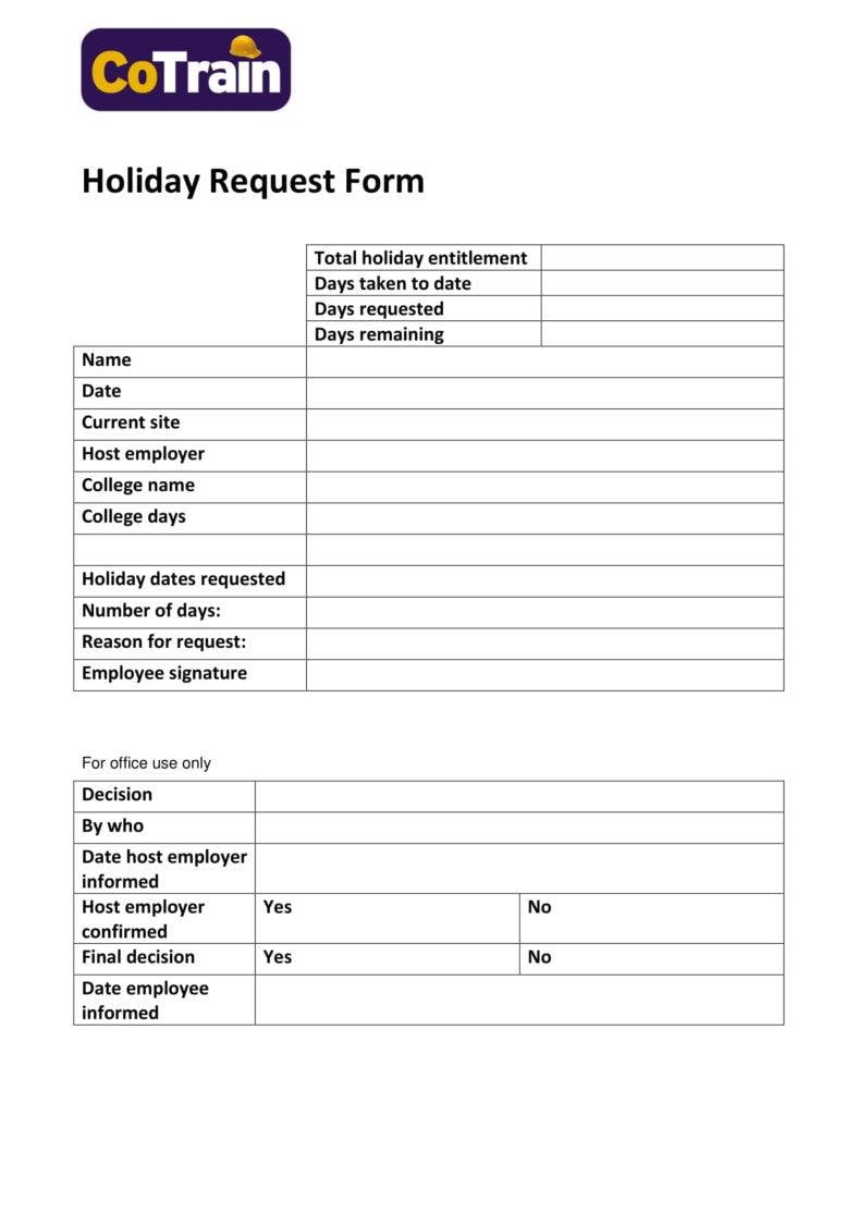 22+ Holiday Request Form Templates - PDF, DOC  Free & Premium Pertaining To Check Request Template Word