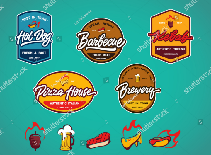 22 Restaurant Food Label Templates Designs PSD AI Free 