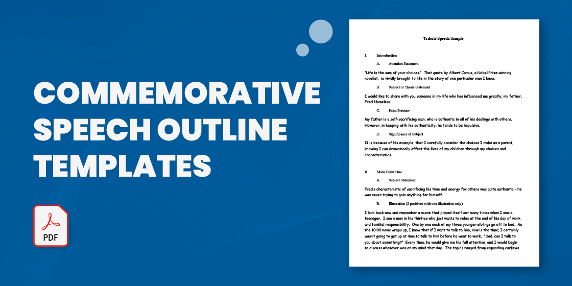 how to write a commemorative speech outline