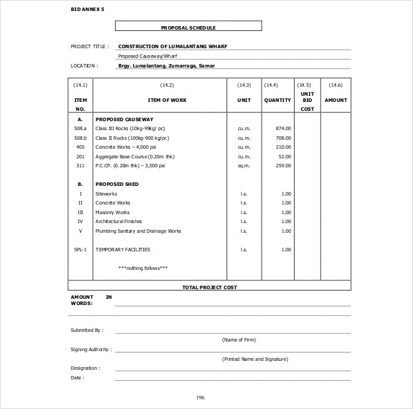 16+ FREE Construction Bid Proposals PDF, Word