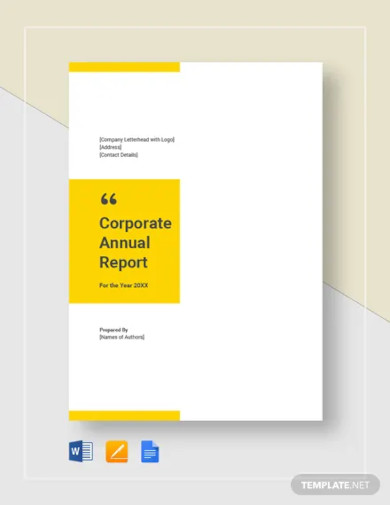 corporate annual report template