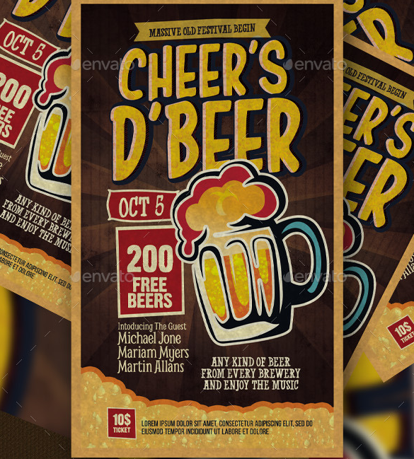 creative beer flyer design