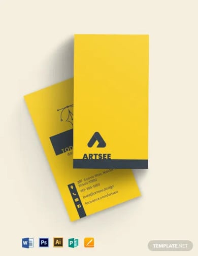 creative yellow business card template