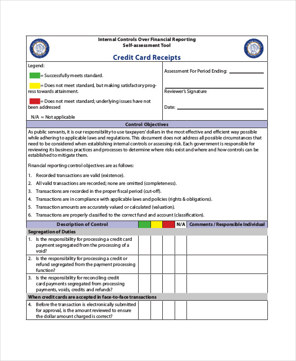 7 Credit Card Receipt Templates PDF